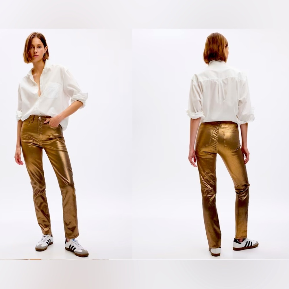 GAP High Rise Metallic Jeans Size 28